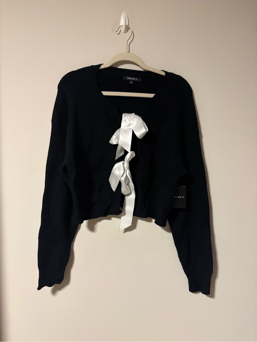 NWT Forever 21 Peter Pan Bow Cardigan Large